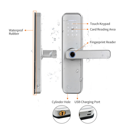 Waterproof Smart Tuya APP Security WiFi Fingerprint Home Outdoor Gate Card Code Door Lock