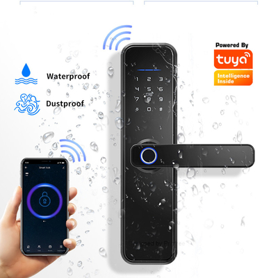 Su geçirmez Akıllı Tuya APP Güvenlik WiFi Parmak İzi Ev Açık Kapı Kartı Kodlu Kapı Kilidi